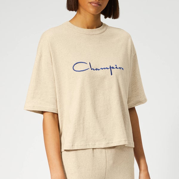 Champion Women's Cropped Linen Short Sleeve T-Shirt - Off White