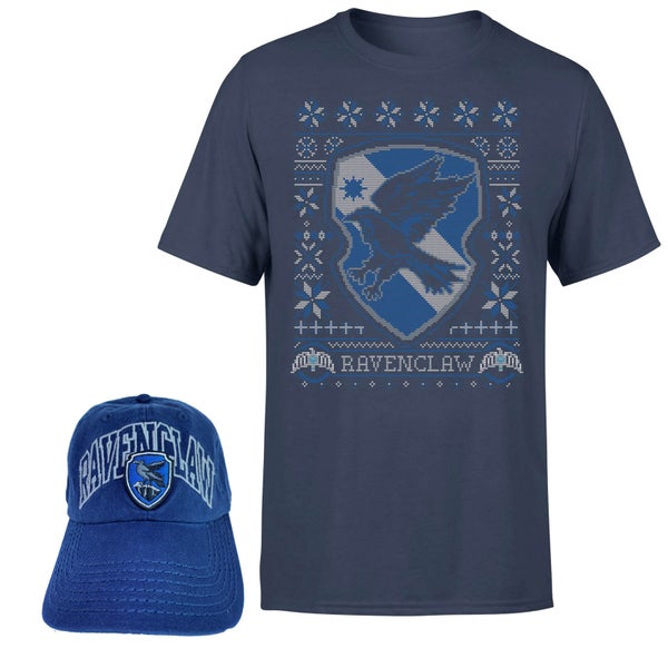 Harry Potter Ravenclaw Men's T-Shirt and Cap Bundle - Navy
