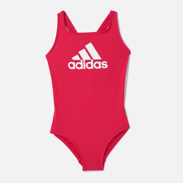 adidas Young Girls' BOS Swimsuit - Pink