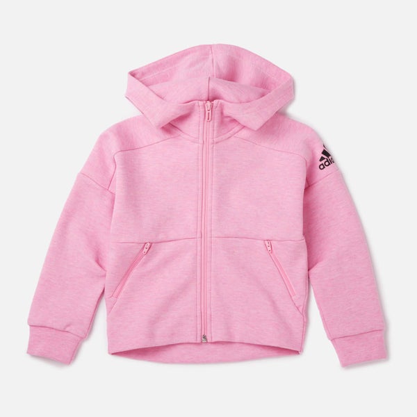 adidas Young Girls' ID STA Full Zip Hoody - Pink