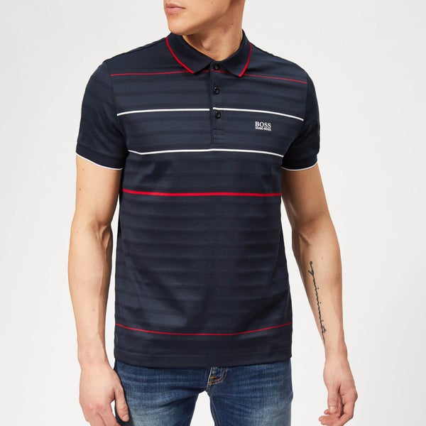 BOSS Men's Paddy 5 Stripe Polo Shirt - Navy