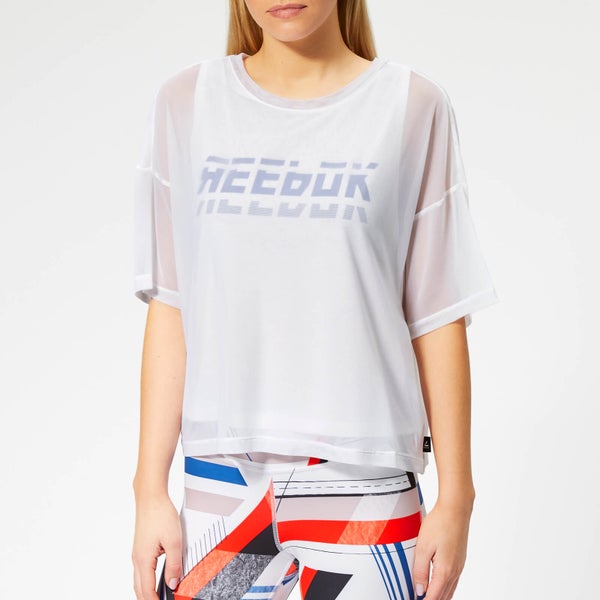Reebok Women's MYT Mesh Layer Short Sleeve T-Shirt - White