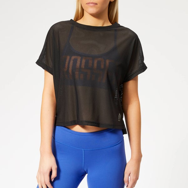 Reebok Women's CrossFit Jacquard Short Sleeve T-Shirt - Black