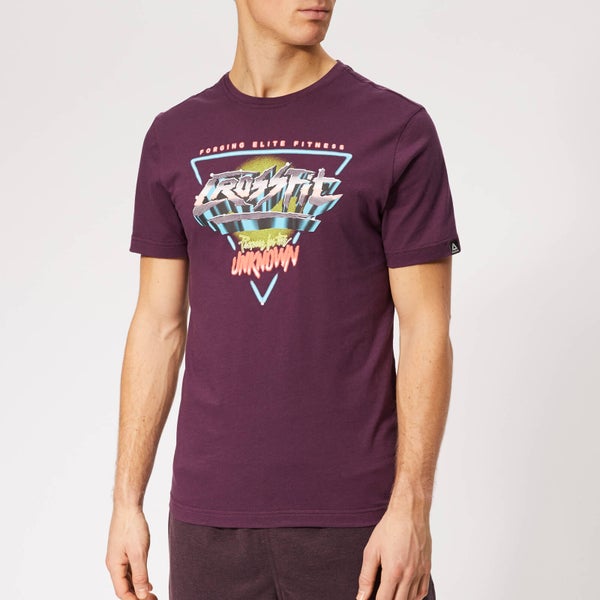 Reebok Men's Crossfit Neon Retro Short Sleeve T-Shirt - Purple