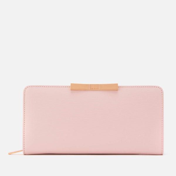 Ted Baker Women's Flow Faceted Bow Zip Around Matinee Purse - Light Pink
