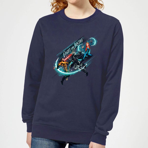 Aquaman Fight for Justice Women's Sweatshirt - Navy