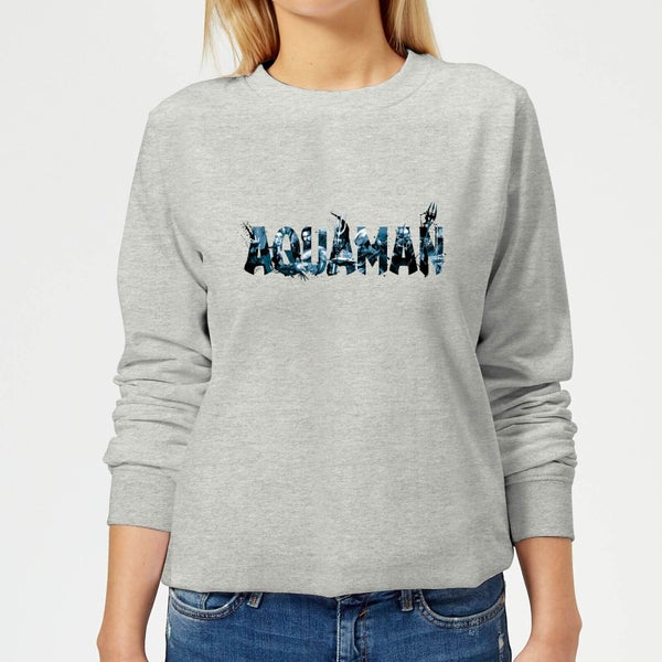 Aquaman Chest Logo Women's Sweatshirt - Grey