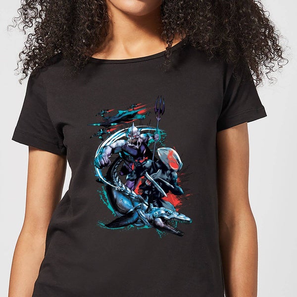 Aquaman Schwarz Manta & Ocean Master Damen T-Shirt - Schwarz
