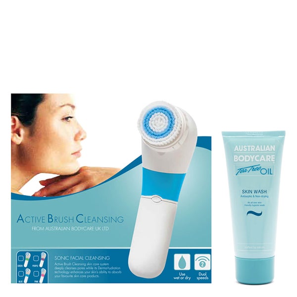Australian Bodycare Active Cleansing Brush and Skin Wash szczotka do oczyszczania skóry i płyn do mycia 100 ml