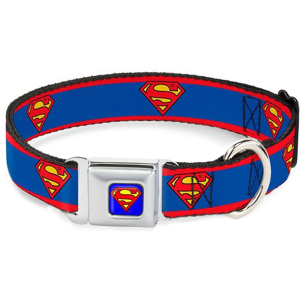 Buckle-Down DC Comics Superman Dog Collar - Blue (Various Sizes)