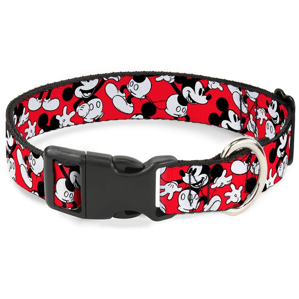 Buckle-Down Mickey Mouse Scattered Plastic Clip Dog Collar (Various Sizes)
