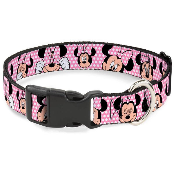 Buckle-Down Minnie Mouse Expressions Plastic Clip Dog Collar (Various Sizes)