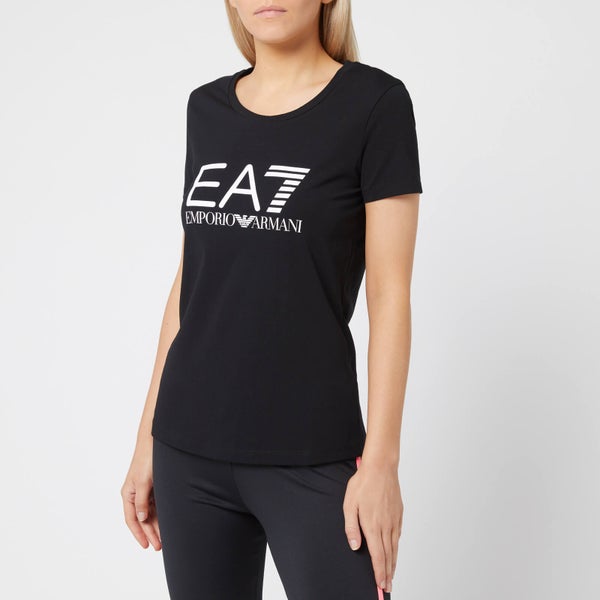 Emporio Armani EA7 Women's Train Logo Series Short Sleeve T-Shirt - Black