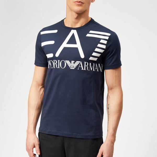 Emporio Armani EA7 Men's Train Logo Series Oversize Logo Short Sleeve T-Shirt - Navy Blue