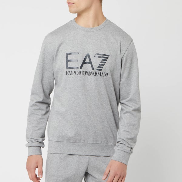 Emporio Armani EA7 Men's Train Logo Series Sweatshirt - Medium Grey Melange