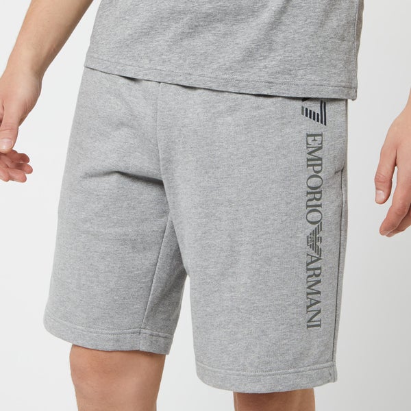 Emporio Armani EA7 Men's Train Logo Series Extended Logo Bermuda Shorts - Medium Grey Melange