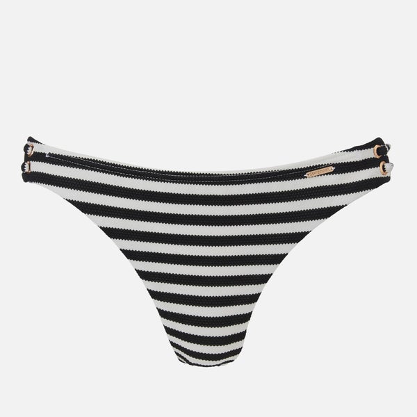 Superdry Women's Alice Textured Cupped Bikini Bottoms - Mono Stripe