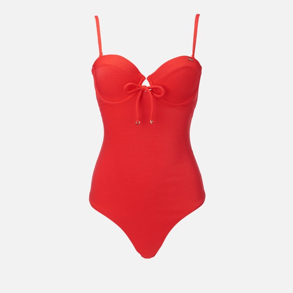 Superdry Women's Alice Textured Cupped Swimsuit - Nautical Red