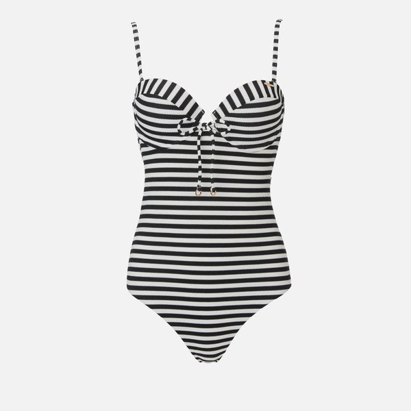 Superdry Women's Alice Textured Cupped Swimsuit - Mono Stripe