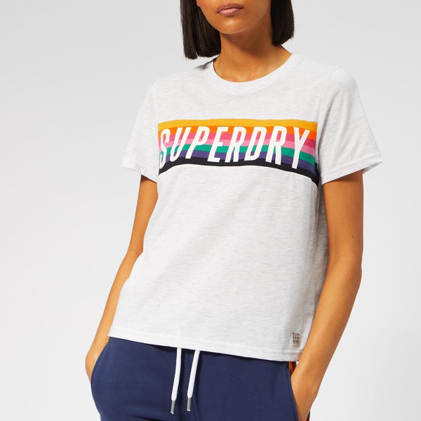 Superdry Women's Rainbow Graphic T-Shirt - Ice Marl