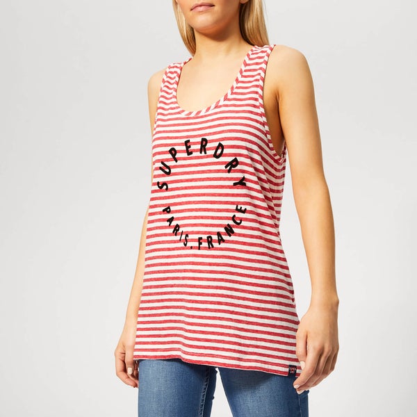 Superdry Women's Coast Stripe Graphic Vest - Nautical Red White Stripe