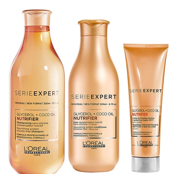 Trio de Shampoo, Condicionador e Creme Expert Nutrifier da L'Oréal Professionnel Serie