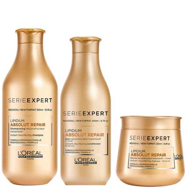 L'Oréal Professionnel Absolut Repair Lipidium trio shampoo, balsamo e riparatore sigillante