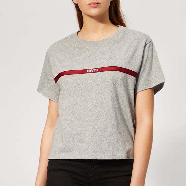 Levi's Women's Graphic Varsity T-Shirt - Levi's Text Tape Smokestack HTR