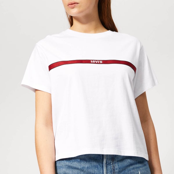 Levi's Women's Graphic Varsity T-Shirt - Levi's Text Tape White