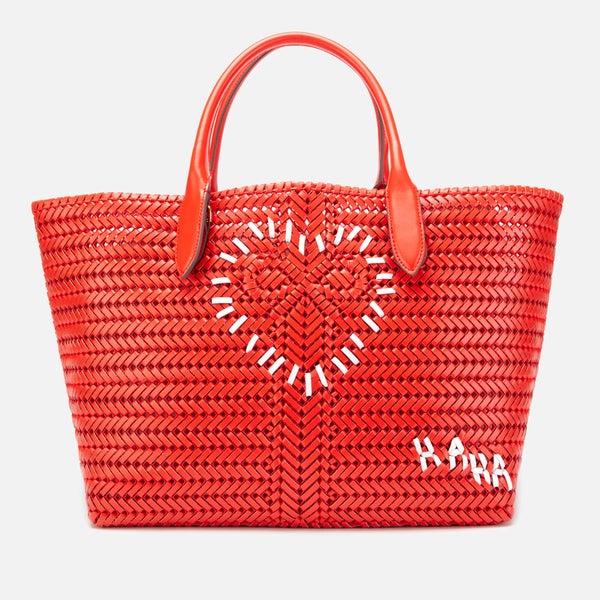 Anya Hindmarch Women's The Neeson Large Heart Calf Leather Tote Bag - Flame Red