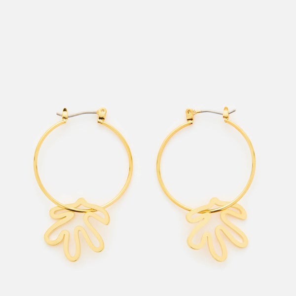 Whistles Women's Abstract Leaf Hoop Earrings - Gold