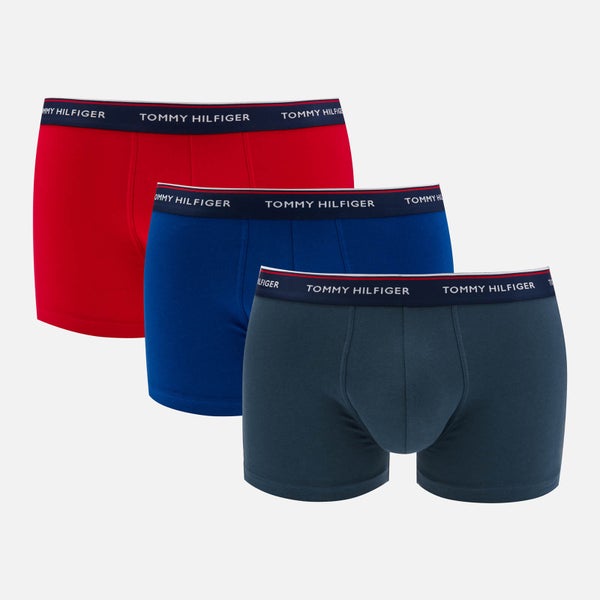 Tommy Hilfiger Men's 3 Pack Trunk Boxer Shorts - Insignia/Tango Red/Sodalite/Blue