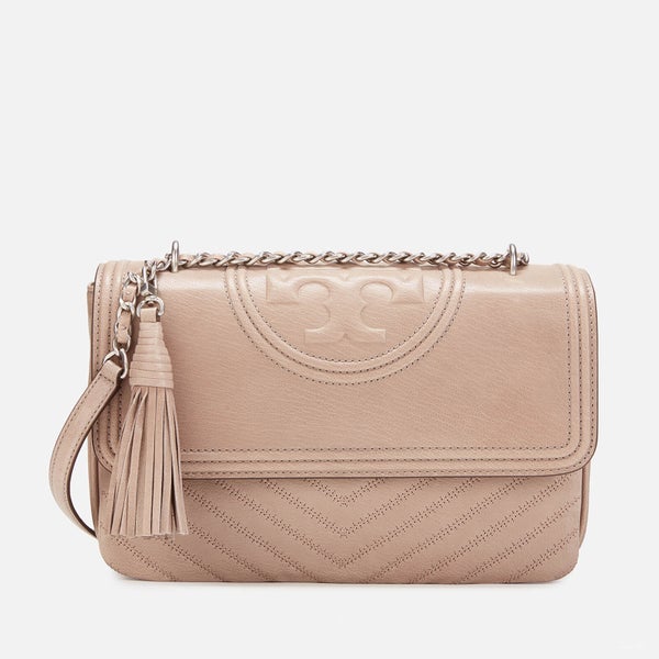Tory Burch Women's Fleming Distressed Shoulder Bag - Taupe