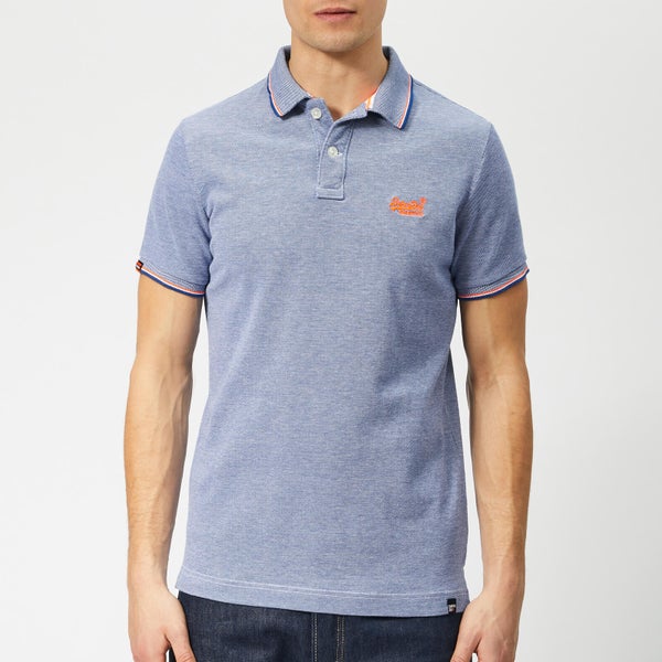 Superdry Men's Classic Poolside Polo Shirt - Cobalt/White