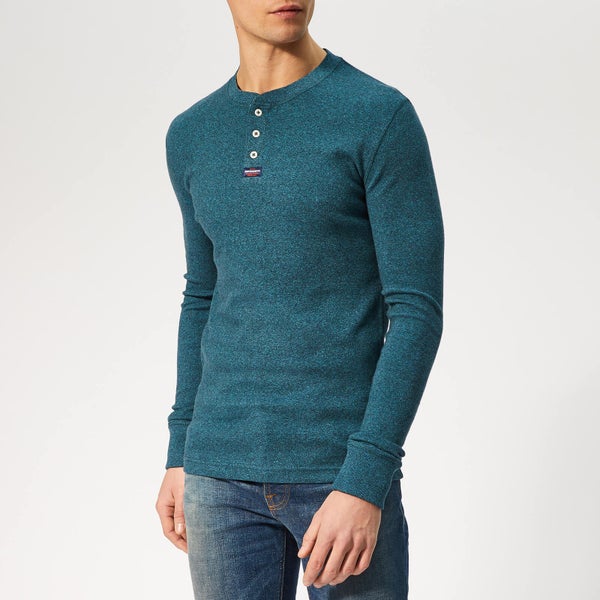Superdry Men's Grandad Long Sleeve T-Shirt - Malibu Blue