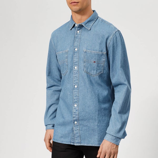 Tommy Jeans Men's Denim Pocket Shirt - Mid Indigo