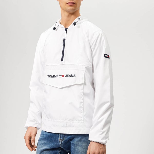 Tommy Jeans Men's Nylon Pop Over Jacket - Classic White