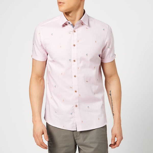 Ted Baker Men's Seacucu Short Sleeve Shirt - Pink