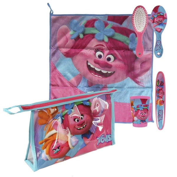 Trolls Princess Poppy & DJ Suki Overnight Wash Bag and Travel Accessory Set - Pink