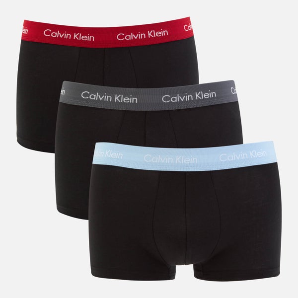 Calvin Klein Men's 3 Pack Low Rise Trunks - Iron Gate/Scooter/Wedgewood