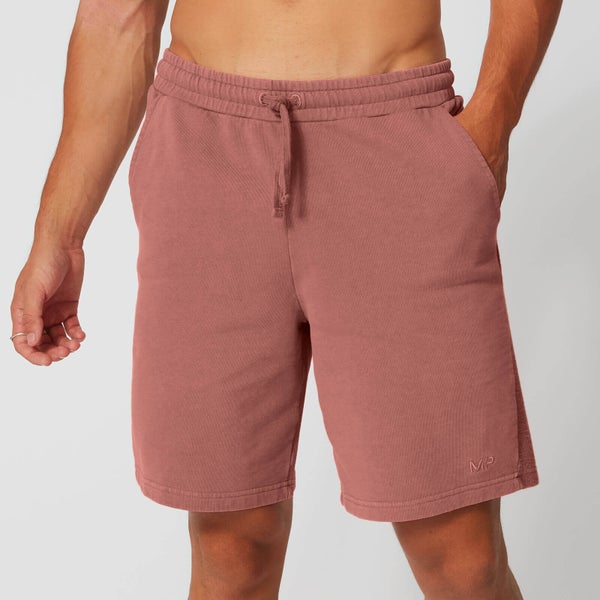 Pantaloncini sportivi effetto lavato - Rosso