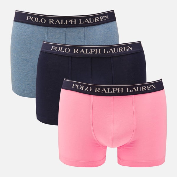 Polo Ralph Lauren Men's 3 Pack Classic Trunk Boxer Shorts - Cruise Navy/Delta Blue/Harbour Pink