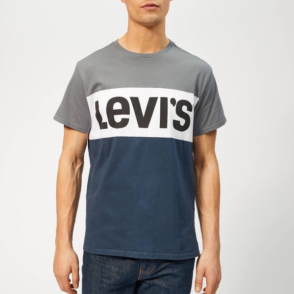 Levi's Men's Colorblock T-Shirt - Quiet Shade/White/Dress Blue