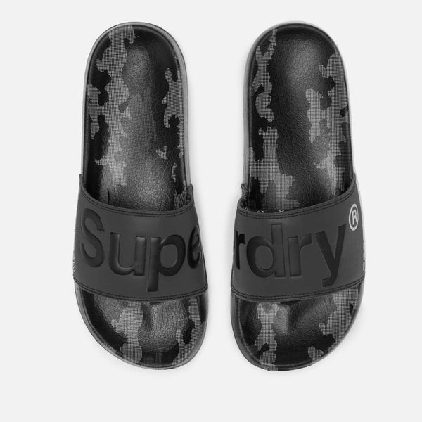 Superdry Men's Aop Beach Slide Sandals - Black 3M/Black/Mono Camo Dot