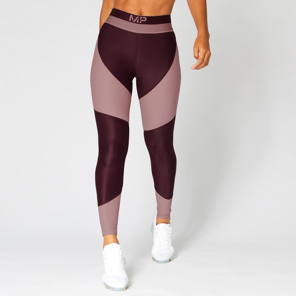 Metallic Panelled Leggings — Tumman punainen