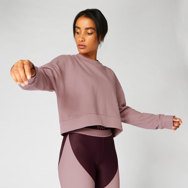 Metallic Cropped Sweater — Ljusbrun