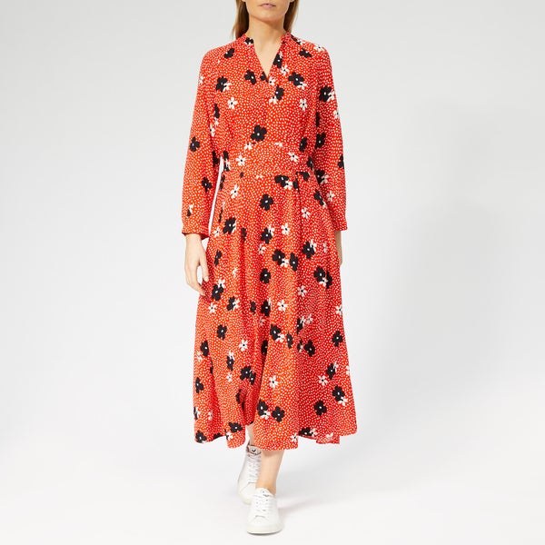 Whistles Women's Confetti Floral Print Midi Dress - Red/Multi