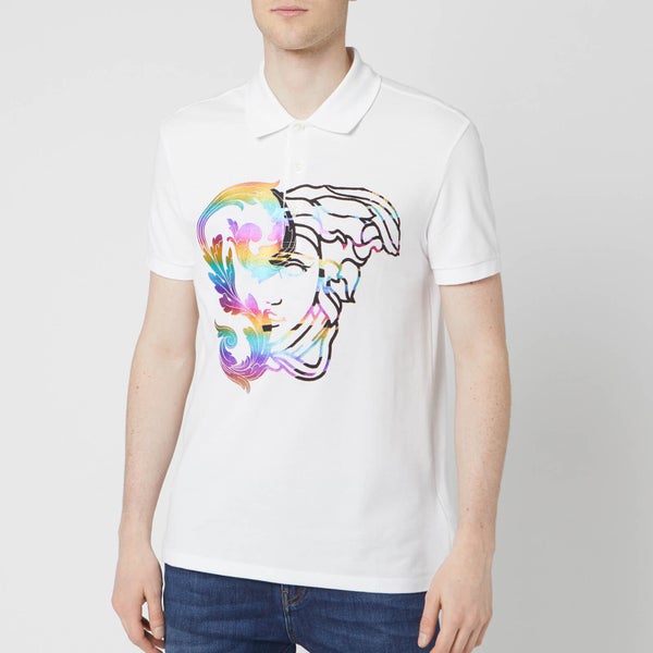 Versace Collection Men's Logo Polo Shirt - White Print
