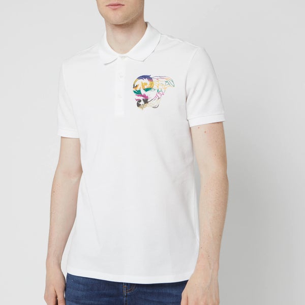 Versace Collection Men's Small Logo Polo Shirt - White Print