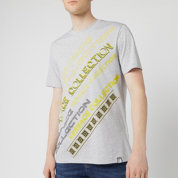 Versace Collection Men's Neon Logo T-Shirt - Grey